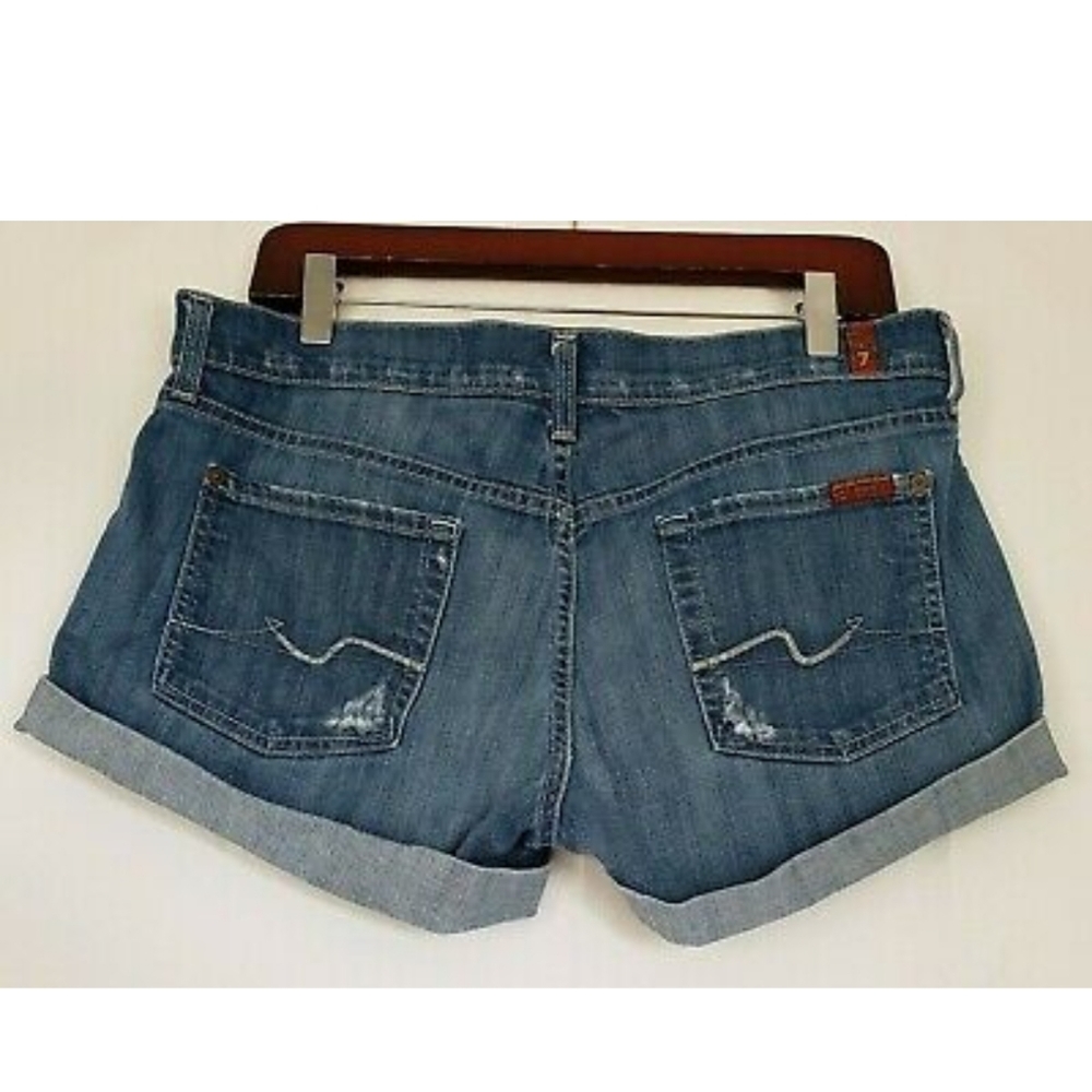 7 For All Mankind Baywater Blue Roll Up Destroyed - Picture 6 of 6